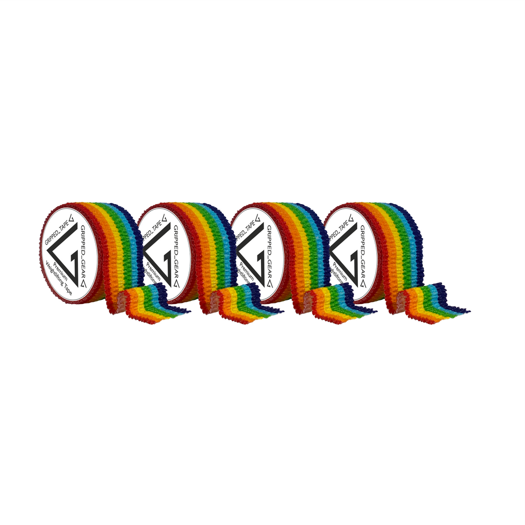 Gripped_Tape - Europe's Premium Weightlifting Tape - Thumb Tape - Gripped Tape - Rainbow Ripple 4 Pack Gripped Gear