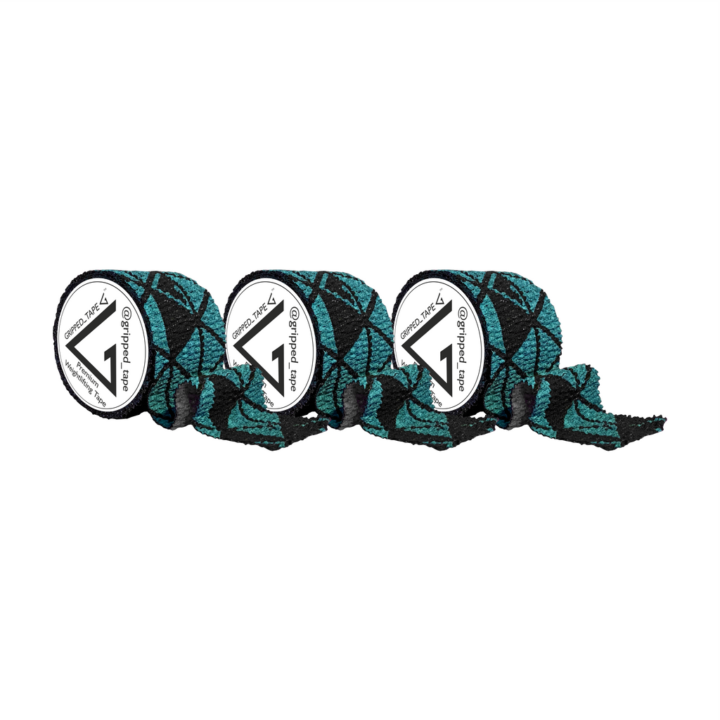 Gripped_Tape_-_Europe's_Premium_Weightlifting_Tape_Thumb_Tape_-_Gripped_Tape _Chunky Steel Teal 50mm Rolls - 3 Pack