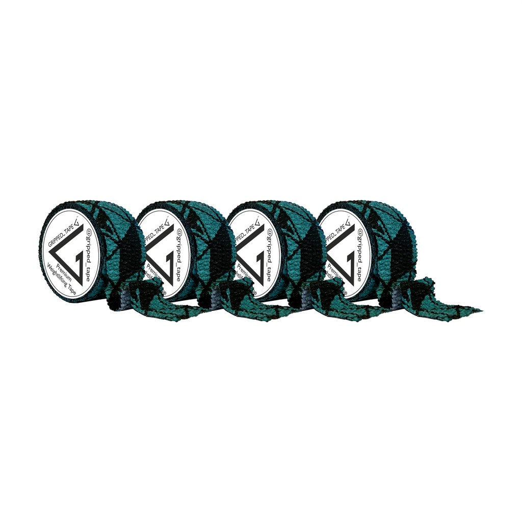 Gripped_Tape_-_Europe's_Premium_Weightlifting_Tape_Thumb_Tape_Gripped_Tape 38mm Steel Teal 4 Pack